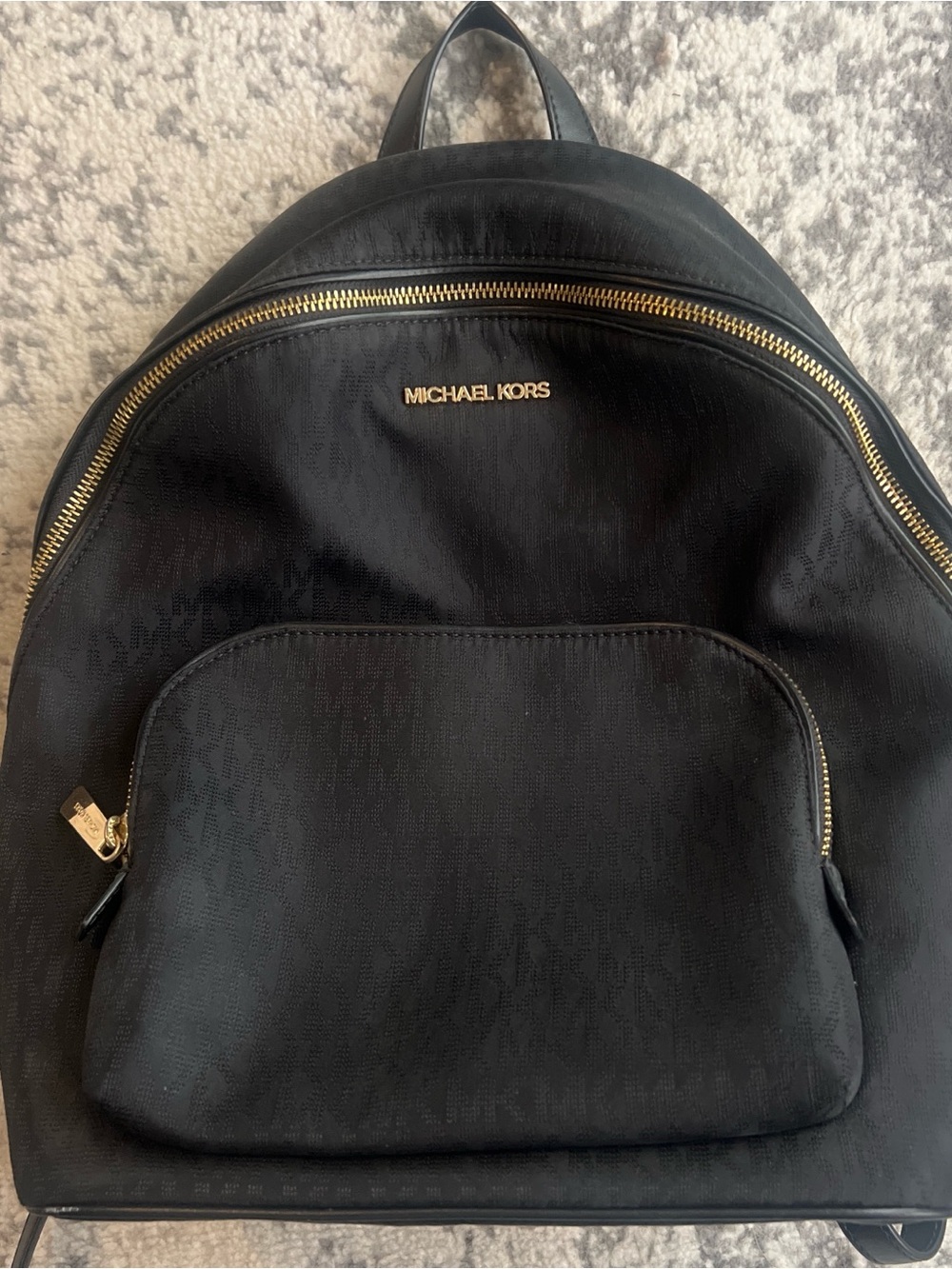 Michael Kors Black Backpack with Gold-Tone Hardware